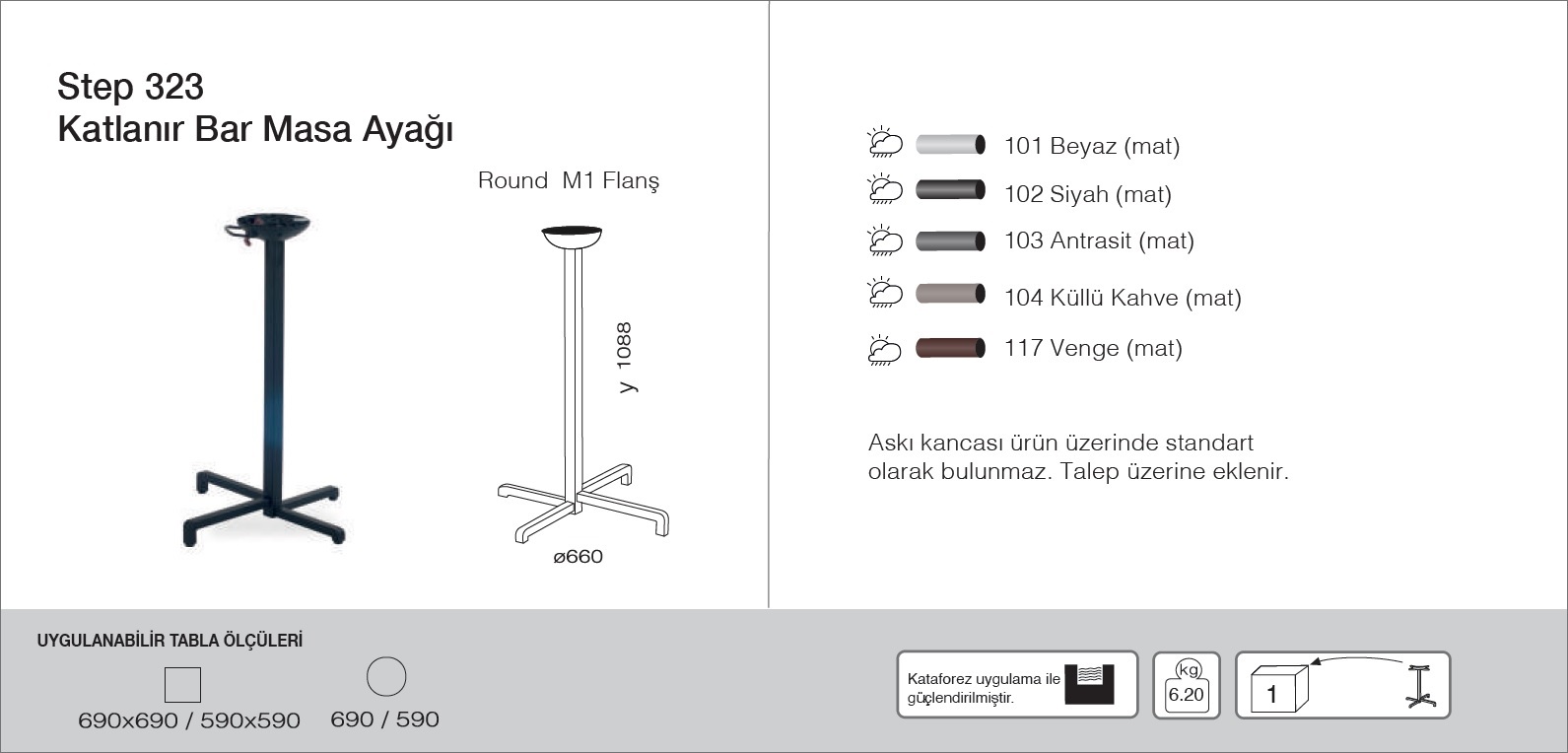 Step 323 Katlanır Masa Ayağı - BAR